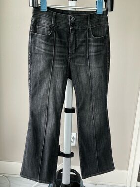 White House Black Market Black Flare Jeans with Center Seams